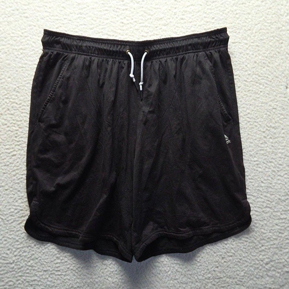 Reebok Shorts Mens 2XL Black Elastic Waist 9 Inseam Athletic Running Gym